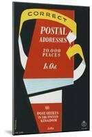 Correct 'Postal Addresses', 'Post Offices in the United Kingdom'-Hans Schwarz-Mounted Art Print