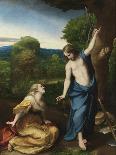 Two Putti Supporting a Medallion on Which the Cloud-Borne Christ Is Represented-Correggio-Giclee Print