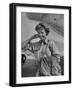 Correspondent Marguerite Higgins Smiling, Leaning Against Airplane-Carl Mydans-Framed Photographic Print