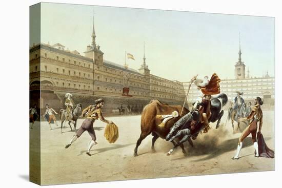 Corrida De Toros En La Plaza Mayor De Madrid-Blanchard-Stretched Canvas