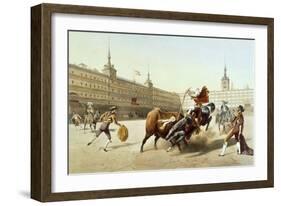 Corrida De Toros En La Plaza Mayor De Madrid-Blanchard-Framed Giclee Print