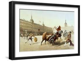 Corrida De Toros En La Plaza Mayor De Madrid-Blanchard-Framed Giclee Print