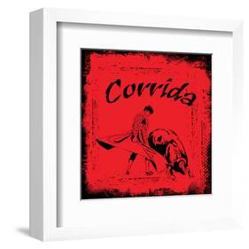 Corrida - Red Bullfight Sign-null-Framed Art Print