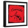 Corrida - Red Bullfight Sign-null-Framed Art Print