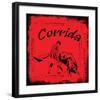 Corrida - Red Bullfight Sign-null-Framed Art Print