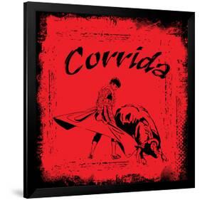 Corrida - Red Bullfight Sign-null-Framed Art Print