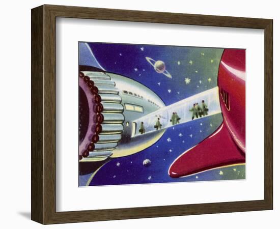 Corridor, Enabling Space Travellers to Transfer from One Spacecraft to Another-null-Framed Art Print