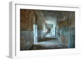 Corridor in an Abandoned Hospital in Beelitz-Stefan Schierle-Framed Photographic Print