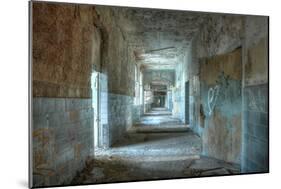 Corridor in an Abandoned Hospital in Beelitz-Stefan Schierle-Mounted Photographic Print