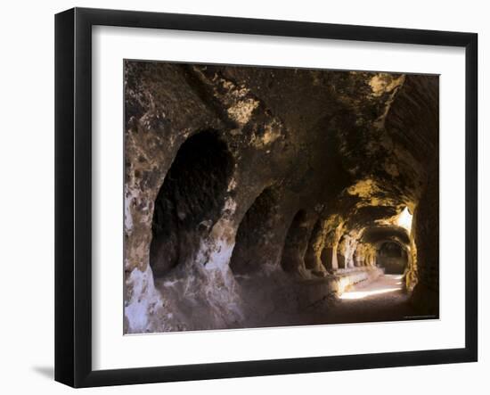 Corridor off Which Monks' Living Quarters were Carved in Cave 2-Jane Sweeney-Framed Photographic Print