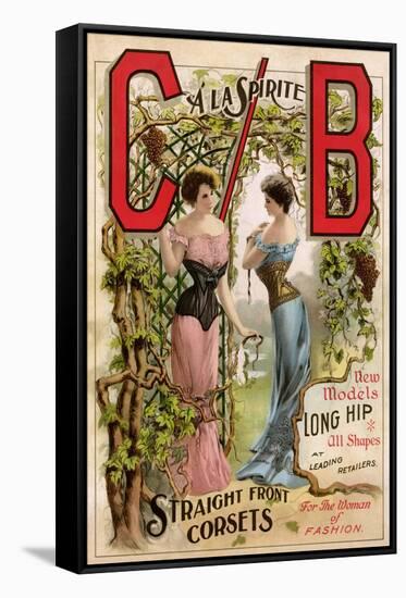 Corsets Advertised by CB a La Sprite, Late 1800s-null-Framed Stretched Canvas