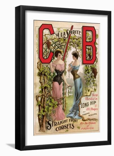 Corsets Advertised by CB a La Sprite, Late 1800s-null-Framed Giclee Print