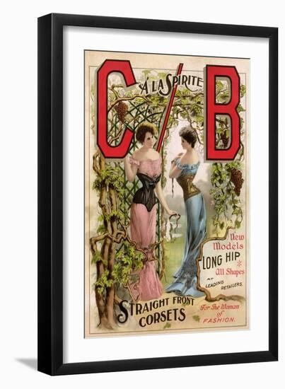 Corsets Advertised by CB a La Sprite, Late 1800s-null-Framed Premium Giclee Print