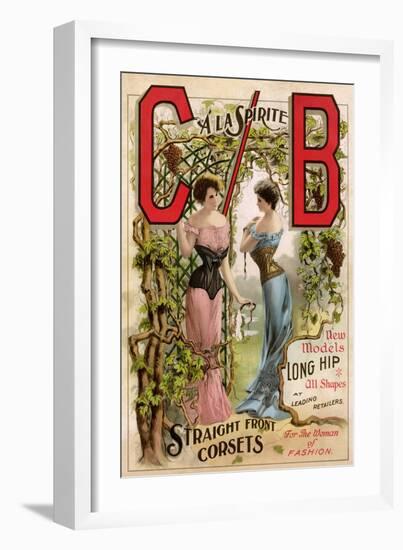 Corsets Advertised by CB a La Sprite, Late 1800s-null-Framed Premium Giclee Print