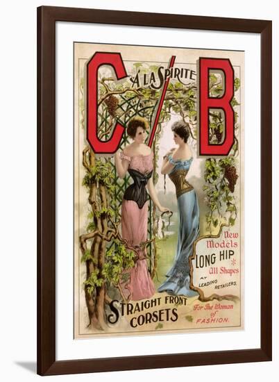 Corsets Advertised by CB a La Sprite, Late 1800s-null-Framed Giclee Print