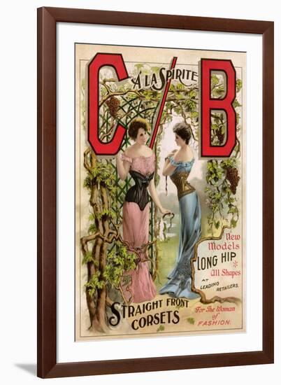 Corsets Advertised by CB a La Sprite, Late 1800s-null-Framed Giclee Print