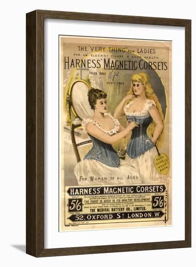 Corsets Girdles Magnetic Harness Underwear, UK, 1890-null-Framed Giclee Print