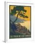 Corsica Island France - Le Tour Du Cap Corse - Vintage PLM Railway Travel Poster, 1923-Roger Broders-Framed Art Print