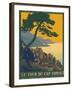 Corsica Island France - Le Tour Du Cap Corse - Vintage PLM Railway Travel Poster, 1923-Roger Broders-Framed Art Print