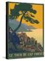 Corsica Island France - Le Tour Du Cap Corse - Vintage PLM Railway Travel Poster, 1923-Roger Broders-Stretched Canvas