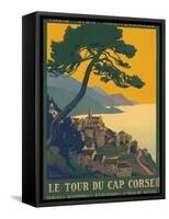 Corsica Island France - Le Tour Du Cap Corse - Vintage PLM Railway Travel Poster, 1923-Roger Broders-Framed Stretched Canvas