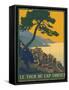 Corsica Island France - Le Tour Du Cap Corse - Vintage PLM Railway Travel Poster, 1923-Roger Broders-Framed Stretched Canvas