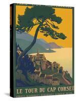 Corsica Island France - Le Tour Du Cap Corse - Vintage PLM Railway Travel Poster, 1923-Roger Broders-Stretched Canvas