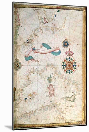 Corsica, Sardinia and Sicily, Detail from a World Atlas, 1565 (Vellum)-Diego Homen-Mounted Giclee Print