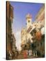 Corso Sant'Anastasia, Verona (Oil on Panel)-Richard Parkes Bonington-Stretched Canvas