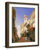Corso Sant'Anastasia, Verona (Oil on Panel)-Richard Parkes Bonington-Framed Giclee Print