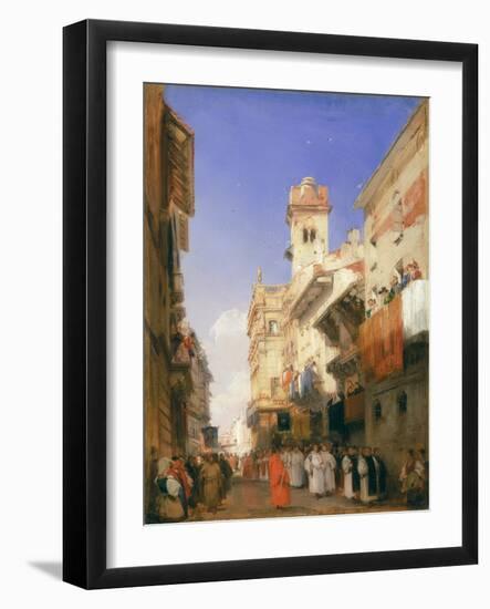 Corso Sant'Anastasia, Verona (Oil on Panel)-Richard Parkes Bonington-Framed Giclee Print
