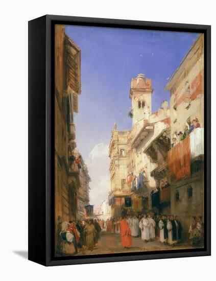 Corso Sant'Anastasia, Verona (Oil on Panel)-Richard Parkes Bonington-Framed Stretched Canvas