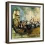 Cortes Captured the Young King Cuauhtemoc as He Tried to Escape by Canoe-Alberto Salinas-Framed Giclee Print