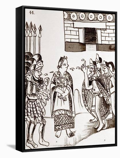 Cortes & Montezuma, 1519-null-Framed Stretched Canvas