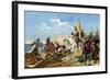 Cortes Scuttling His Ships after Landing in Mexico, c.1518-null-Framed Giclee Print
