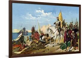 Cortes Scuttling His Ships after Landing in Mexico, c.1518-null-Framed Giclee Print