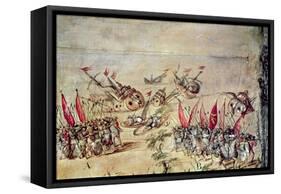 Cortes Sinking His Fleet Off the Coast of Mexico, 1518-Spanish School-Framed Stretched Canvas