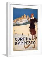 Cortina D'Ampezzo Poster, C.1920-null-Framed Giclee Print