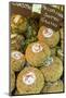 Cortona, Italy. Pecorino Sotto Vinaccia cheese rounds aged under straw.-Janet Horton-Mounted Photographic Print