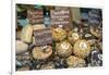 Cortona, Italy. Pecorino Sotto Vinaccia cheese rounds aged under straw.-Janet Horton-Framed Photographic Print