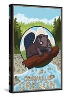 Corvallis, Oregon - Beaver-Lantern Press-Stretched Canvas