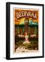 Corvallis, Oregon - Beervana Tap-Lantern Press-Framed Art Print