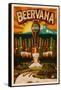 Corvallis, Oregon - Beervana Tap-Lantern Press-Framed Stretched Canvas