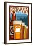 Corvallis, Oregon - Beervana-Lantern Press-Framed Art Print