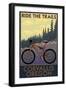 Corvallis, Oregon - Bicycle Ride the Trails-Lantern Press-Framed Art Print