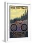 Corvallis, Oregon - Bicycle Ride the Trails-Lantern Press-Framed Art Print