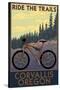 Corvallis, Oregon - Bicycle Ride the Trails-Lantern Press-Stretched Canvas