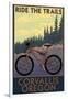 Corvallis, Oregon - Bicycle Ride the Trails-Lantern Press-Framed Art Print