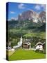 Corvara and Sass Songher Mountain, Badia Valley, Trentino-Alto Adige/South Tyrol, Italy-Frank Fell-Stretched Canvas