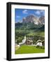 Corvara and Sass Songher Mountain, Badia Valley, Trentino-Alto Adige/South Tyrol, Italy-Frank Fell-Framed Photographic Print